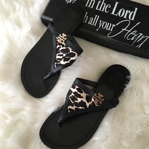tory burch cheetah flip flops